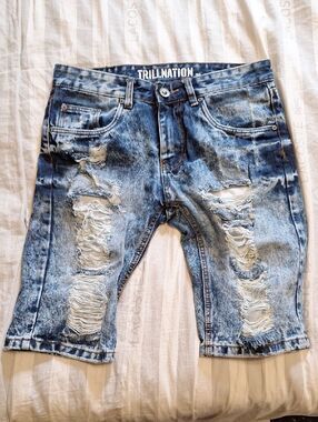 Distressed Blue Denim Men’s Shorts